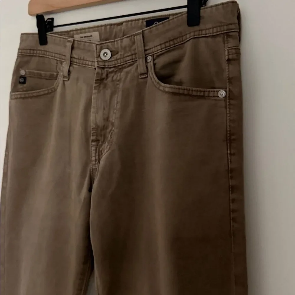AG Adriano Goldschmied The Graduate Tailored Leg Brown Stretch Jeans 29x31